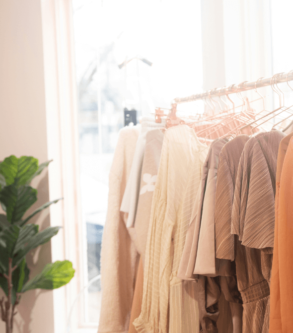 Retail clothing rack at a South Congress Austin store